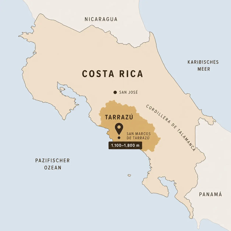 Herkunftskarte Costa Rica